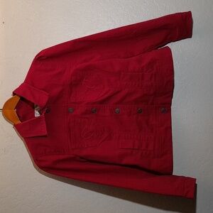 DUPLEX Vintage Red Button Up Jean Jacket PM